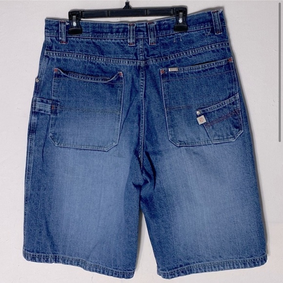 Vintage Brooklyn Xpress Wide Leg Denim jean Shorts 35 - Picture 2 of 11